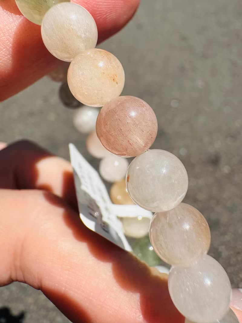 精品級奶茶療癒系兔毛水晶7.8mm15.53g淨化磁場療癒能量積極