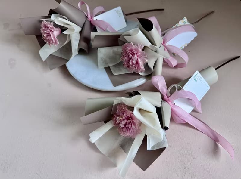 母親節花束/永生花 鑲金康乃馨/單隻花束