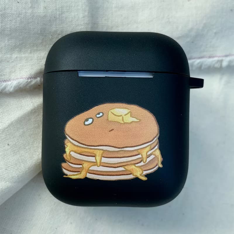 眼神死的鬆餅 黑色磨砂軟殼 AirPods 耳機保護套 耳機殼
