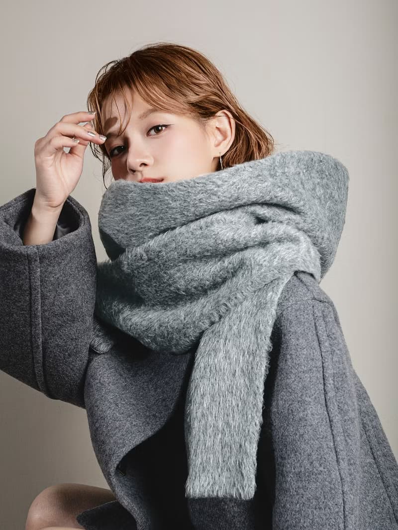 Mist 系列 - 灰調 * 灰色 毛料 圍巾 連帽圍巾