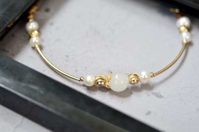 灑落金色的祝福 - 黃銅珍珠母乳手鍊 (親子手鍊)