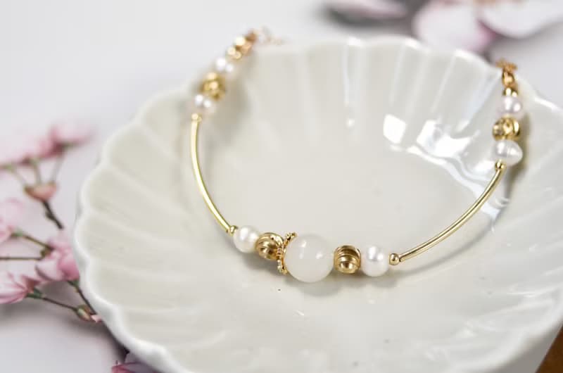 灑落金色的祝福 - 黃銅珍珠母乳手鍊 (親子手鍊)
