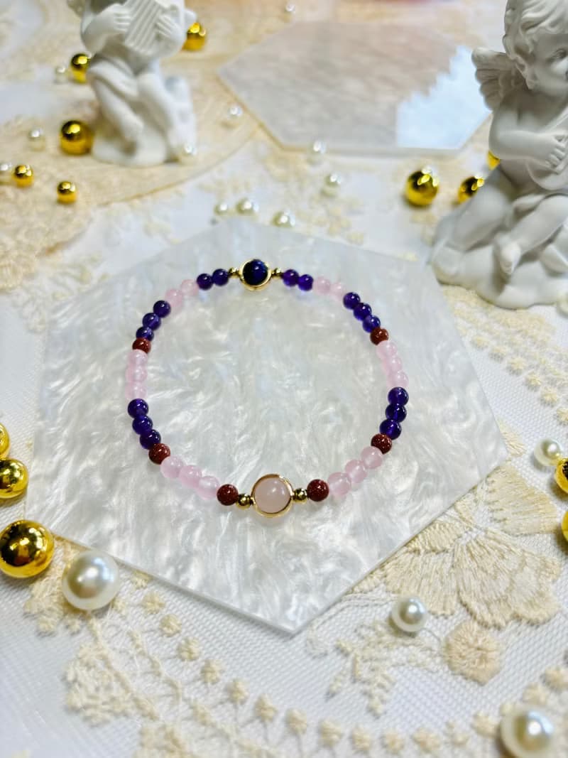 粉紫金砂 水晶手鍊