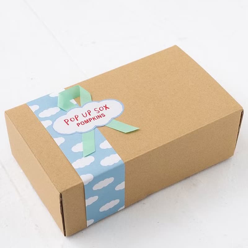 1212252P  2足セットギフトボックス POP UP SOX ギフトボックスセット ひつじ Sheep 日本製 サックスブルー/ピンク