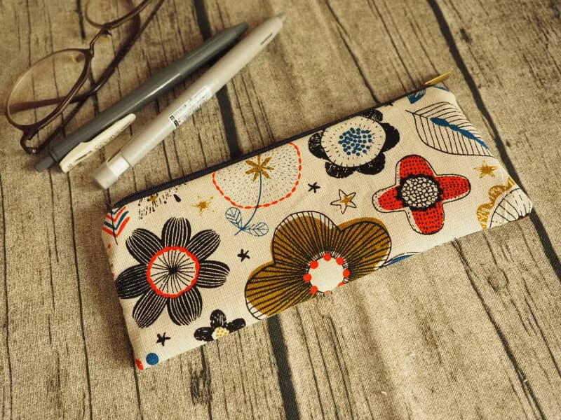 手工製作 深藍太空火箭圖案 筆袋 眼鏡袋 餐具袋