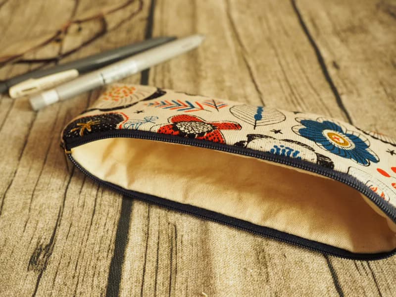 手工製作 深藍太空火箭圖案 筆袋 眼鏡袋 餐具袋