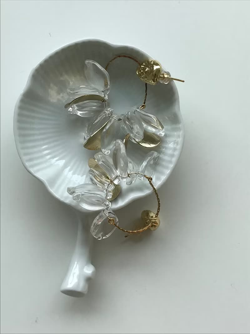 金淨琉璃花/耳夾可