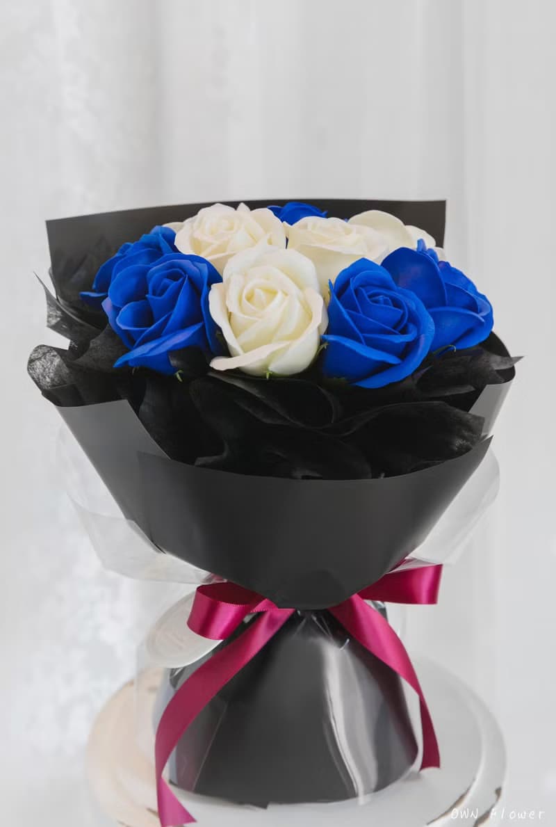 藍玫瑰花束/香皂花花束/生日花束/情人節花束/告白花束/永生花束