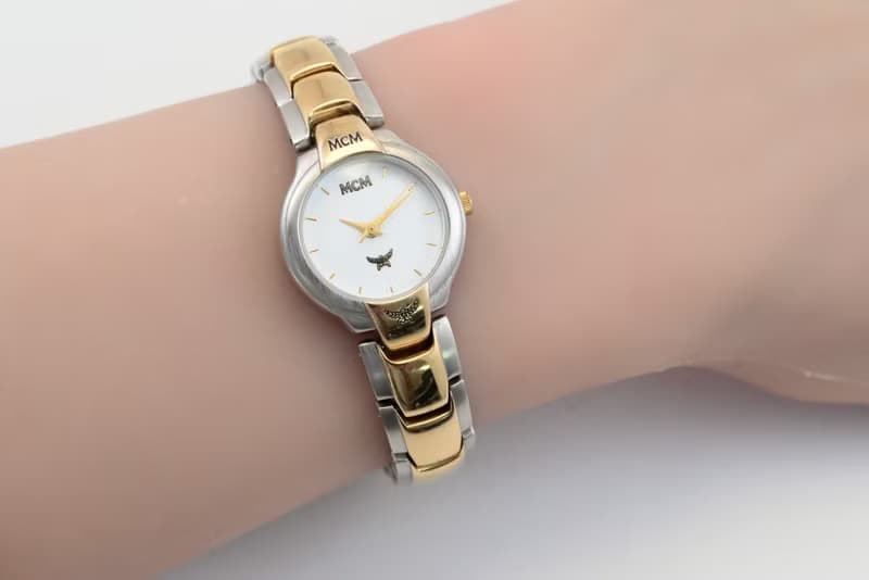 MCM 女性用腕時計 クォーツ AM.LINE 6991 ロゴ付き スイス製 ゴールド シルバー 腕周り15cm 手錶 古董錶 復古手錶