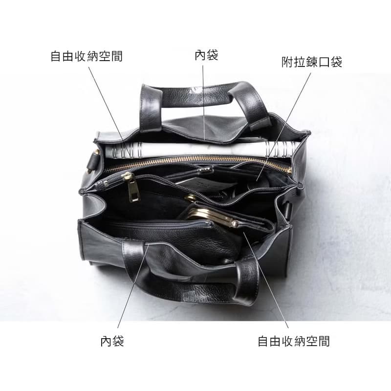 【義大利皮革】隨身包 手提包 簡約風 收納力強 附有背帶 沈穩棕