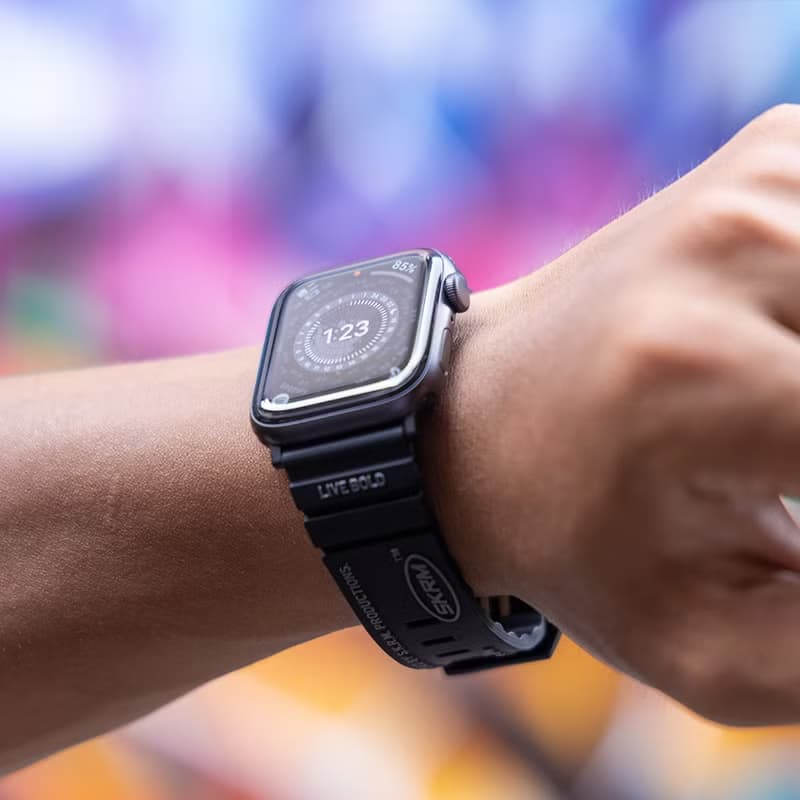 Apple Watch 42/44/45/46/49mm Shokku 街頭款矽膠錶帶-黑色