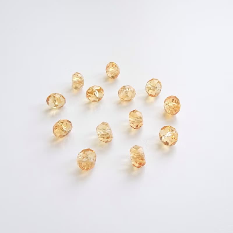 天然黃水晶 小巧單顆切角車輪珠 14K GF 包金 / 純銀 裸感項鍊