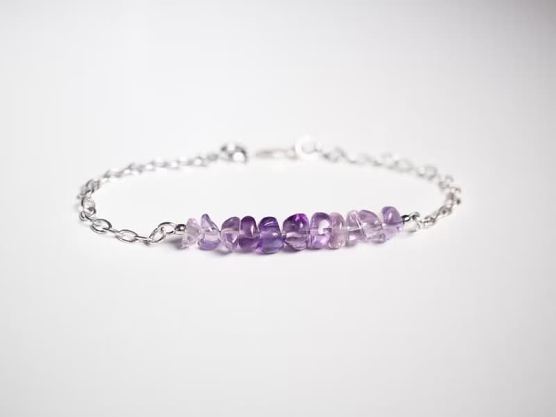 Raw Ametrine Bracelet, 925 Sterling Silver, Gemini, Aquarius, Libra crystal gift