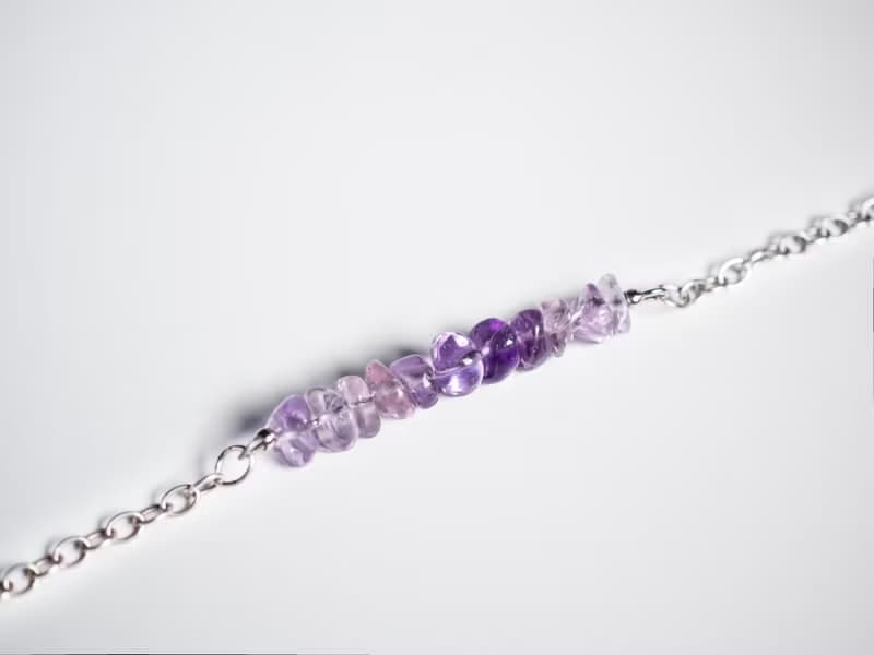 Raw Ametrine Bracelet, 925 Sterling Silver, Gemini, Aquarius, Libra crystal gift