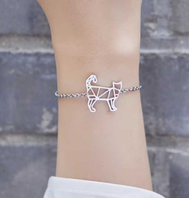 貓咪 - 幾何手鍊系列 - 抗敏醫療鋼