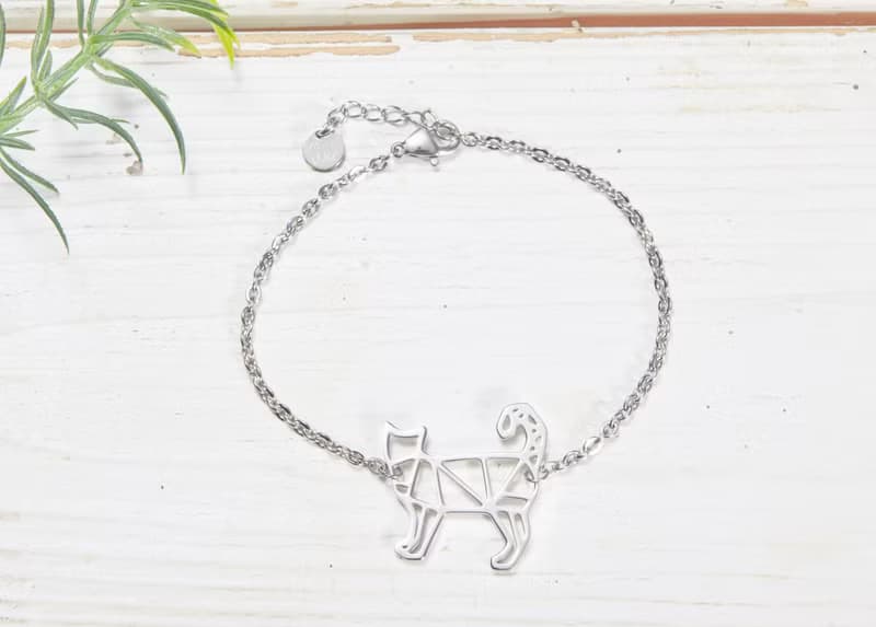 貓咪 - 幾何手鍊系列 - 抗敏醫療鋼