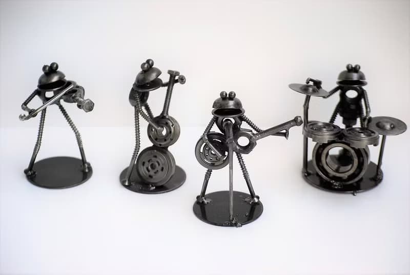 Frog play Drum Scrap Metal Sculpture, Gift For Anniversary, Welding Sculpture