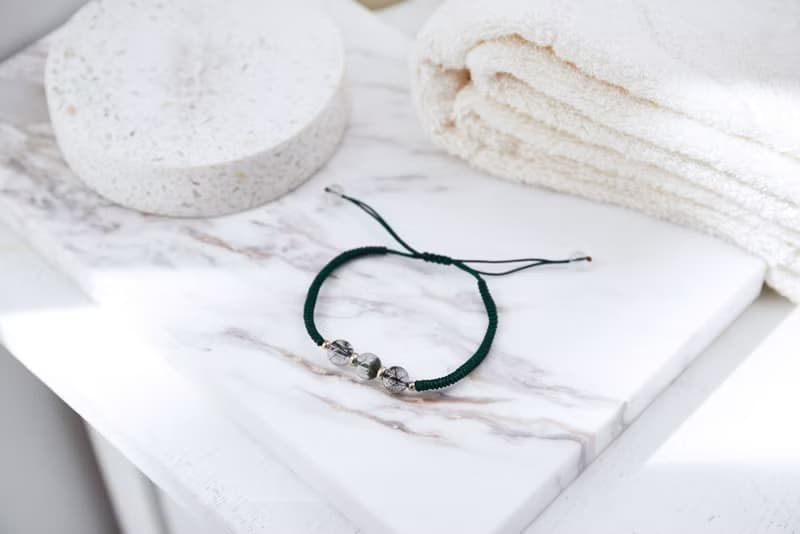 極旺財5A黑髮晶綠幽靈手鍊單入(含開光)吸引貴人(情侶款)