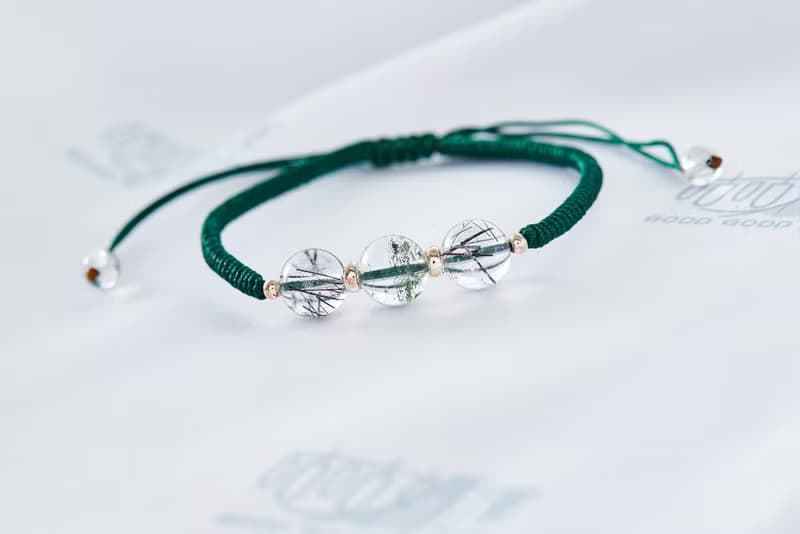 極旺財5A黑髮晶綠幽靈手鍊單入(含開光)吸引貴人(情侶款)