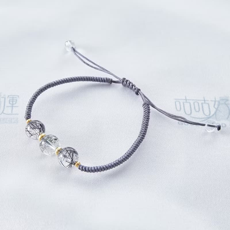 極旺財5A黑髮晶綠幽靈手鍊單入(含開光)吸引貴人(情侶款)