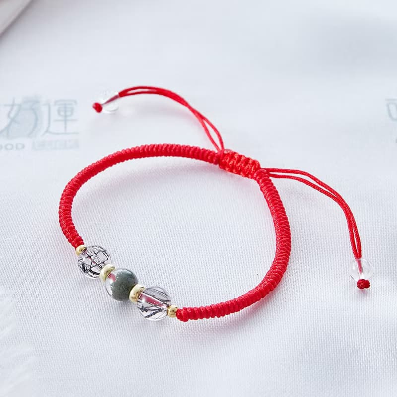 極旺財5A黑髮晶綠幽靈手鍊單入(含開光)吸引貴人(情侶款)