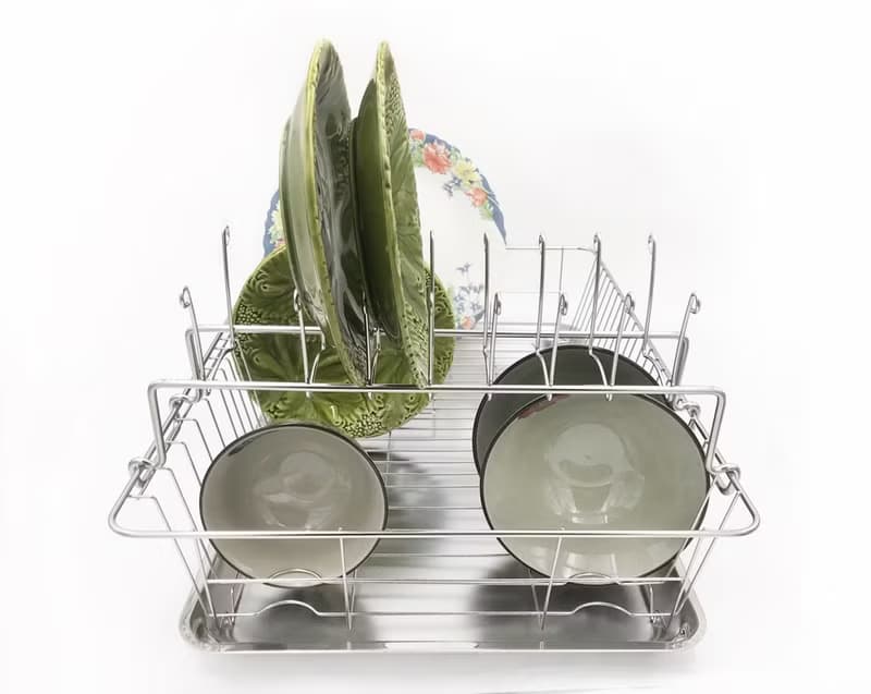 樓中樓設計款不鏽鋼網籃　碗盤籃架　瀝水籃架　餐具架　碗籃