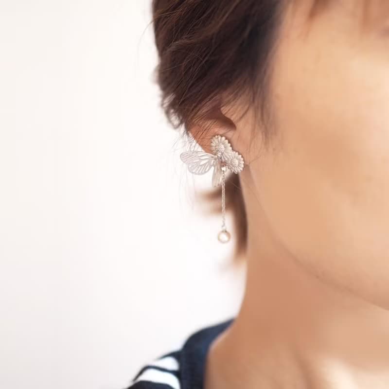 パラディ イヤリング シルバー 淡水パール 片耳