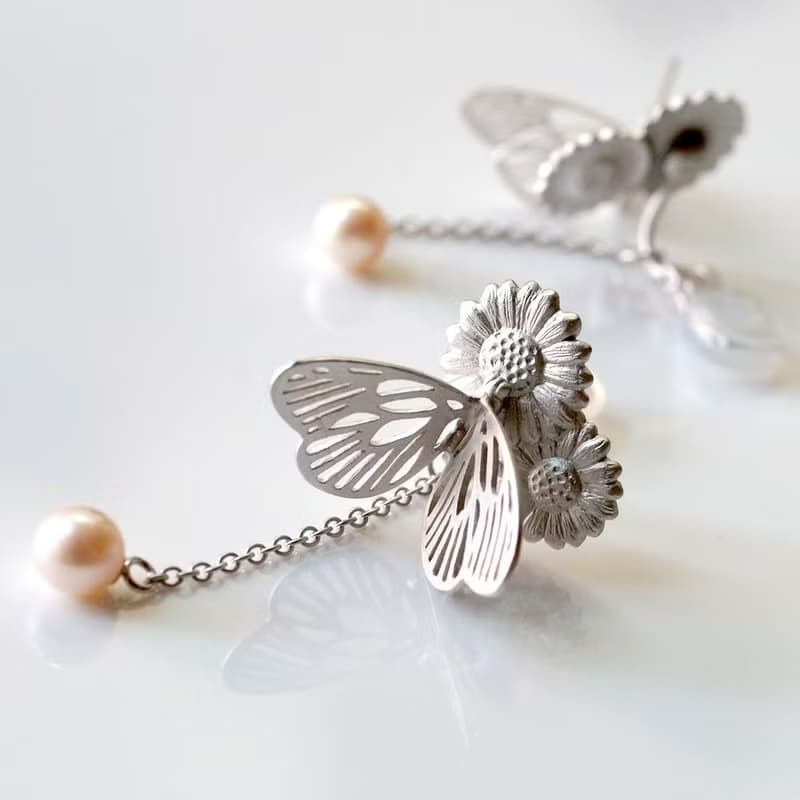 パラディ イヤリング シルバー 淡水パール 片耳