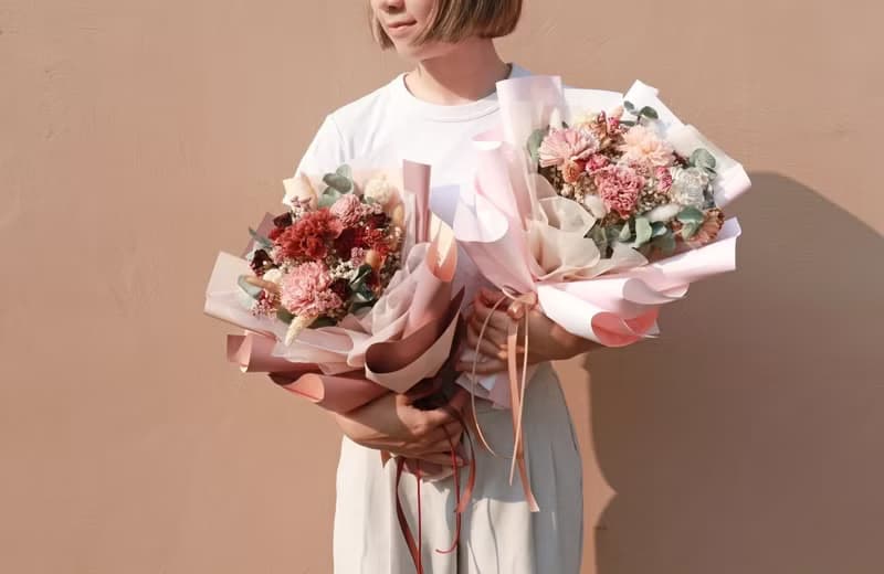 | 母親節花束 | - 珍愛 - 康乃馨永生花束 (雙色)