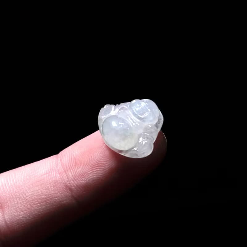 冰種翡翠精雕彌勒佛 | 天然緬甸玉翡翠A貨 | 送禮