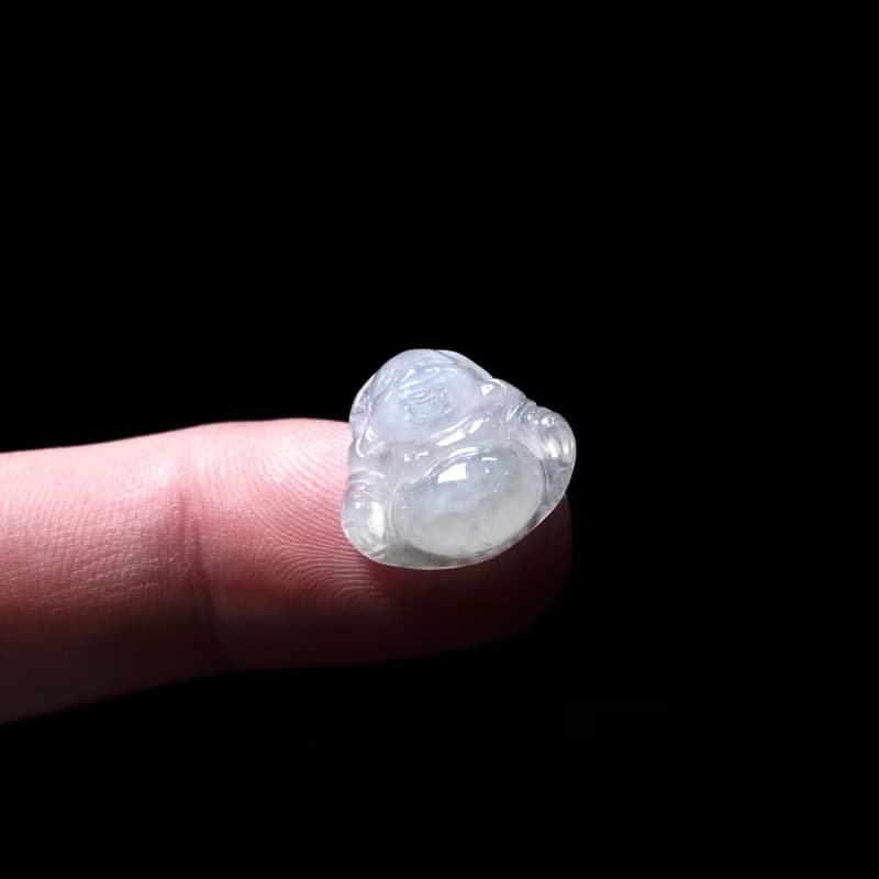 冰種翡翠精雕彌勒佛 | 天然緬甸玉翡翠A貨 | 送禮