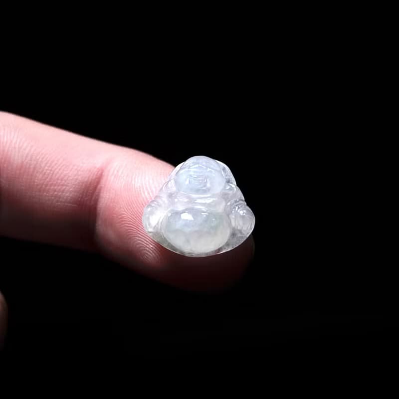 冰種翡翠精雕彌勒佛 | 天然緬甸玉翡翠A貨 | 送禮