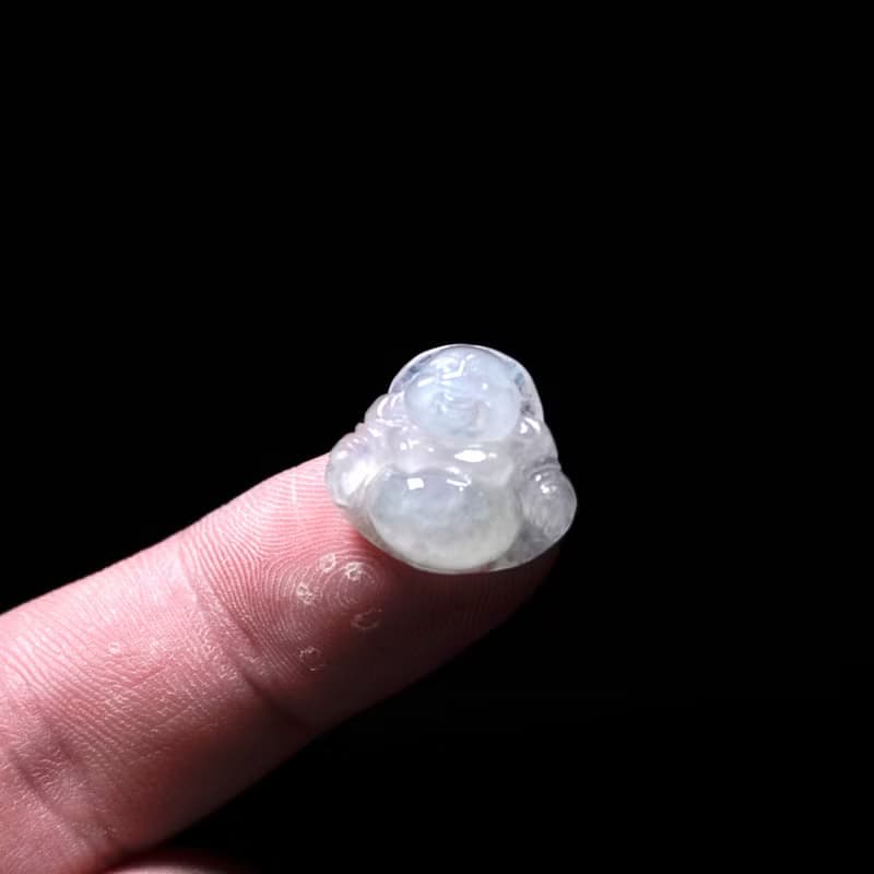 冰種翡翠精雕彌勒佛 | 天然緬甸玉翡翠A貨 | 送禮