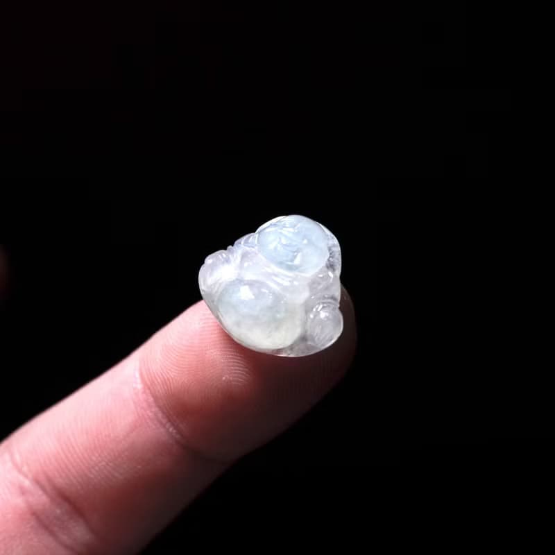冰種翡翠精雕彌勒佛 | 天然緬甸玉翡翠A貨 | 送禮