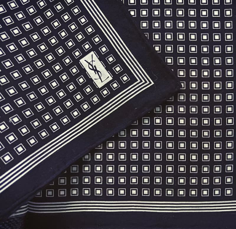 Yves Saint Laurent Vintage Handkerchief Square Dot 18 x 18 inches