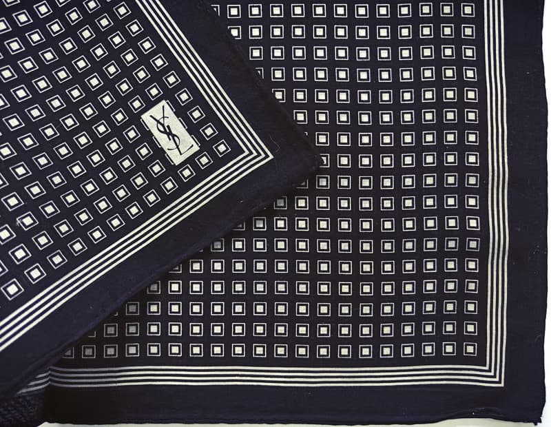Yves Saint Laurent Vintage Handkerchief Square Dot 18 x 18 inches
