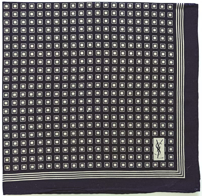 Yves Saint Laurent Vintage Handkerchief Square Dot 18 x 18 inches