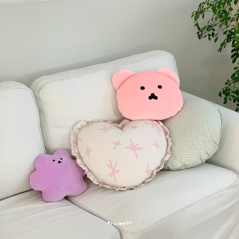 Chanibear Face Cushion (Pink) / Bear Pillows