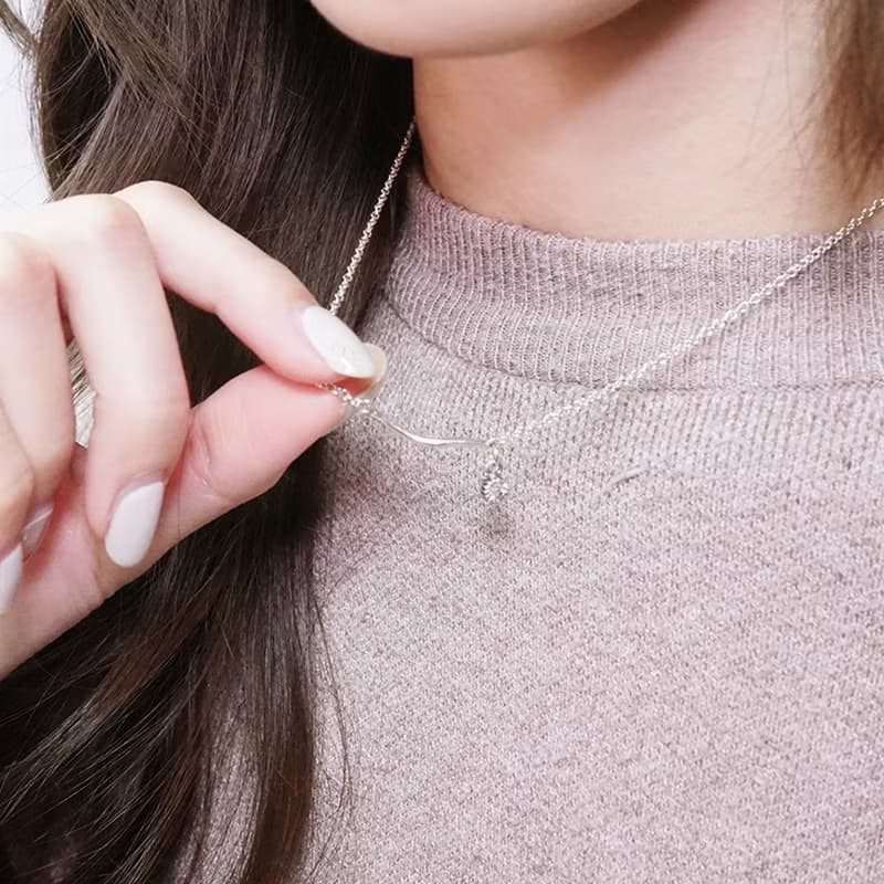 天然誕生石 純銀項鍊 水波設計 天然石系列 女生項鍊 生日禮物