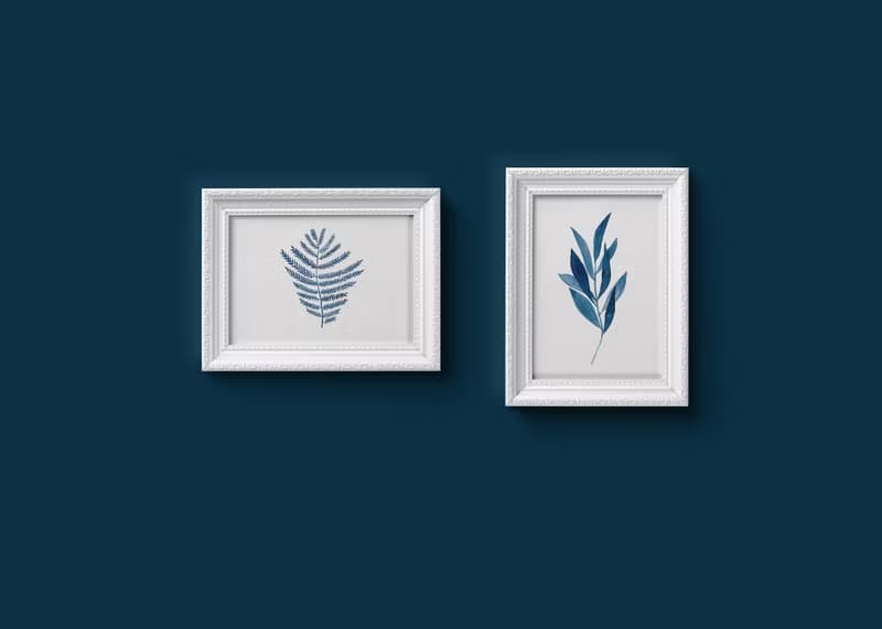 【數位】藍色花卉印花海報數位 JPEG 可列印牆面畫廊牆藝術