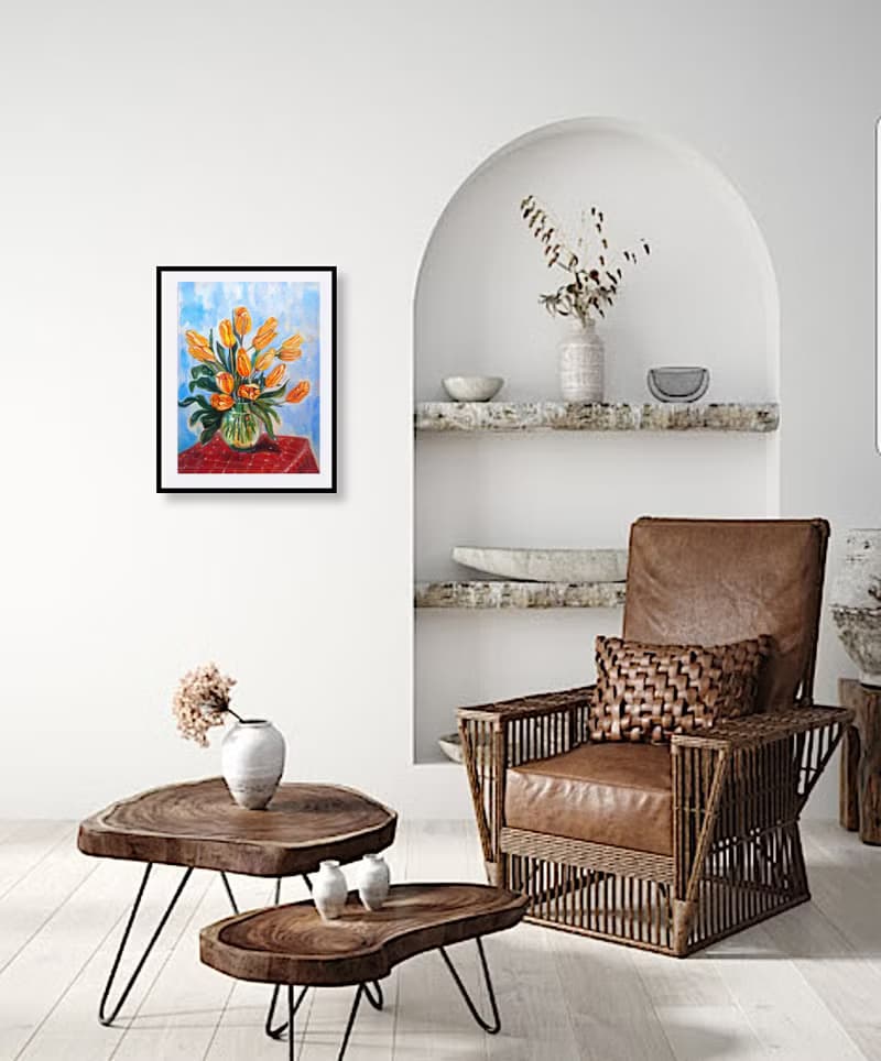 Bouquet in a Vase  Painting  Original Art  Oil Painting   Oil On Canvas