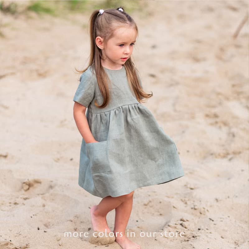 Linen Baby Girl Dress, Linen Kids Clothing Girls, Toddler Linen Dress, Baby Gift