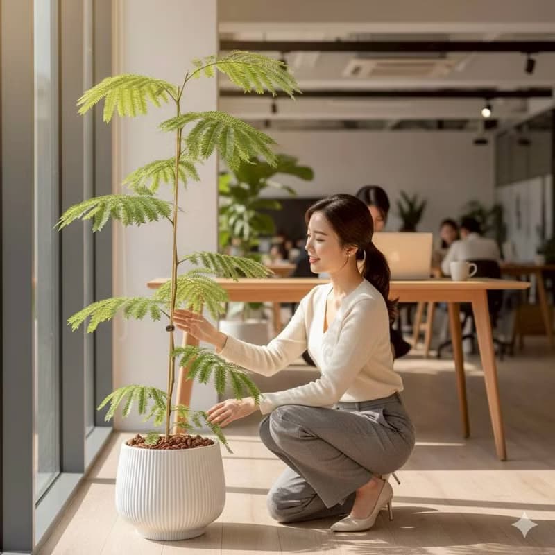 小豆樹線條寬陶盆栽 開幕盆栽 落地盆栽 送禮