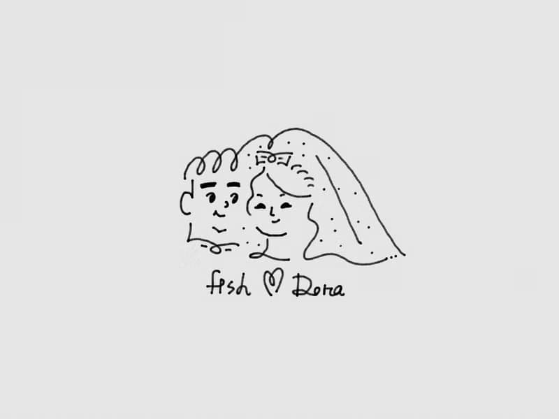 線條感似顏繪* 婚禮logo/婚禮動畫/父親節/全家福/情人/寵物