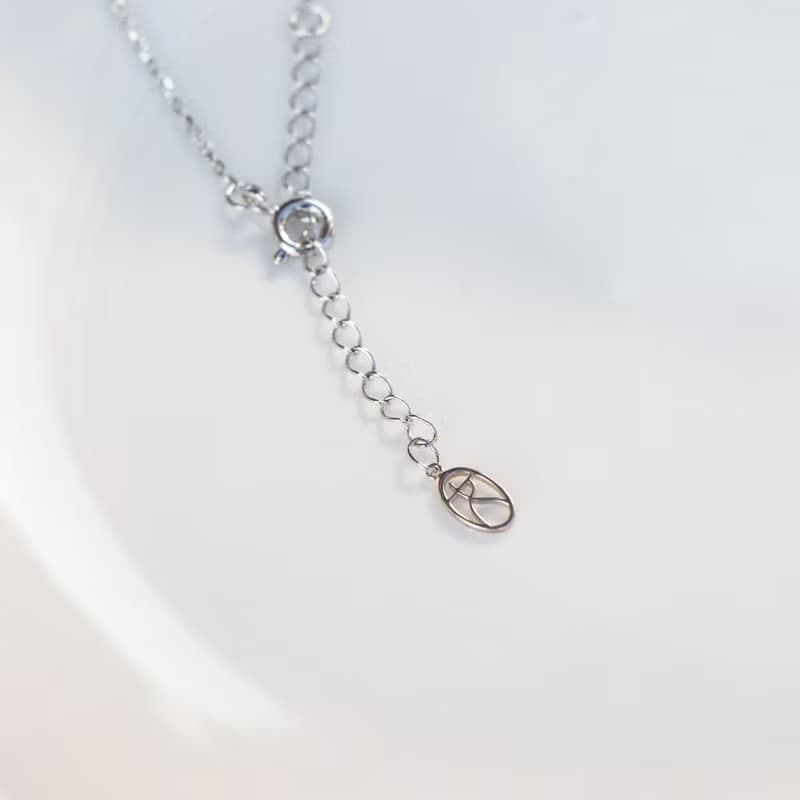 【春夏推薦】淺藍拓帕小圓片純銀鍊 天然水晶項鍊 春夏飾品