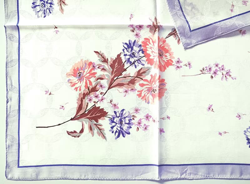 Nina Ricci Vintage Silk Scarf Floral 22.5 x 22.5 Inches.