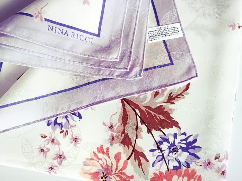 Nina Ricci Vintage Silk Scarf Floral 22.5 x 22.5 Inches.