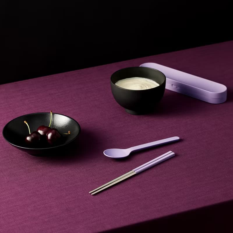 健康於筷 台灣製 TOGO餐具組 霧紫色(短款筷子、湯匙、外出盒)