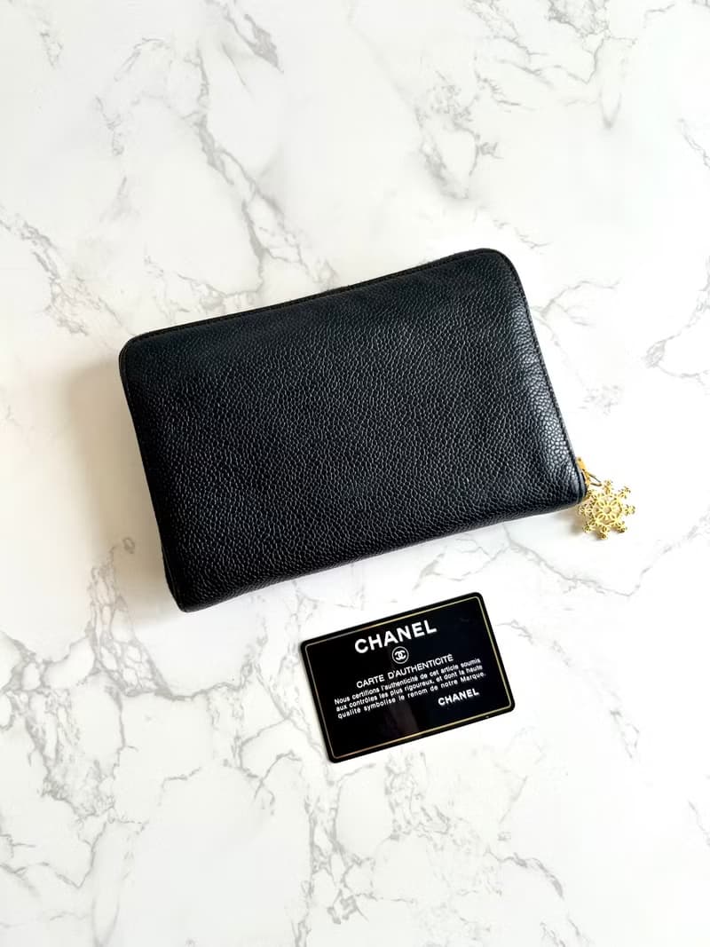 絕版中古包 Chanel 黑色魚子醬長夾 錢包 皮夾 手機包 二手古董包
