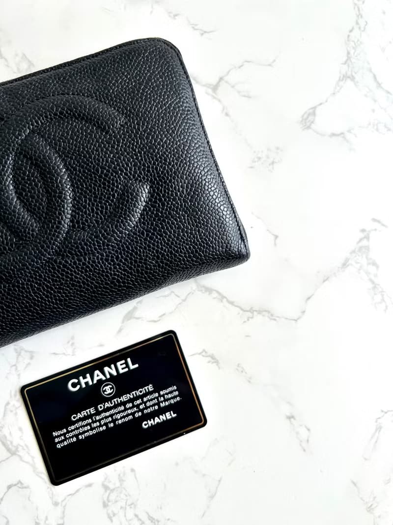 絕版中古包 Chanel 黑色魚子醬長夾 錢包 皮夾 手機包 二手古董包